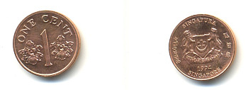 Сингапур 1 цент 1994 sm KM 98 цинк плакированный медью UNC 4364-746