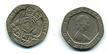 Великобритания 20 пенсов 1982 Елизавета II (1952-2022) KM 931, Spink 4230 (G1) медно-никель 4110-941