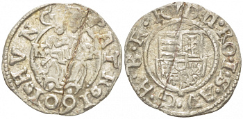 Венгрия 1 денар 1601 К-В, Рудольф II Габсбург (1576-1612), мадонна с младенцем серебро 413-2325