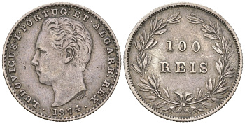 Португалия 100 реалов 1874 Луиш I (1861-1889) KM 510 серебро 272-1722