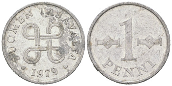 Финляндия 1 пенни 1979 KM 44a алюминий 218-926