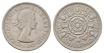 Великобритания 1 флорин 1960 Елизавета II (1952-2022) KM 906, Spink 4146 медно-никель 4675-657