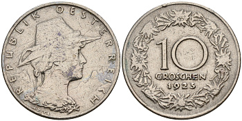 Австрия 10 грошей 1925  KM 2838 медно-никель    4153-223