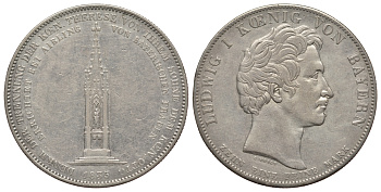 Бавария 1 талер 1835 монумент матери короля Отто I AKS 134, Dav. 575, Kahnt 94, Thun 67 серебро 00-811-17