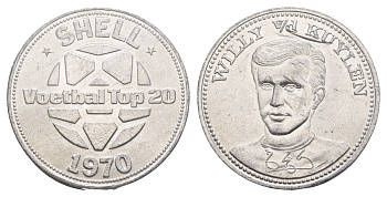 Нидерланды жетон Shell - Сборная Голландии - Вилли ван дер Кёйлен 1970 Чемпионат мира в Мексика, диаметр 30 мм, вес 3,3 гр Kooij RS012.11 алюминий UNC 4645-712