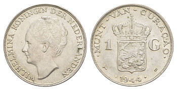Кюрасао 1 гульден 1944 KM 45 серебро 1527-1133