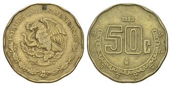 Мексика 50 сентаво 1993 KM 549 алюминиевая бронза 4595-141