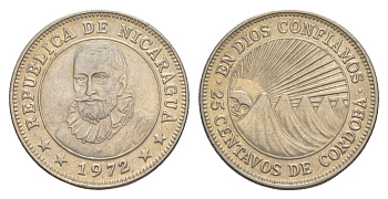 Никарагуа 25 сентаво 1972 KM 18.3 медно-никель aUNC 4641-257