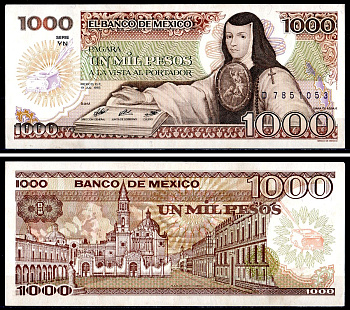 Мексика 1000 песо 1985 Pick 85 бумага 402-61-1-1