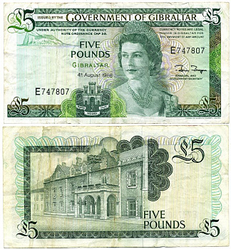 ГИБРАЛТАР 5 ФУНТОВ 1988 Pick21 b бумага 3295-22-2