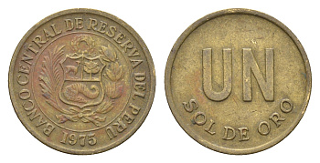 Перу 1 соль 1975 KM 266.1 латунь 4664-457