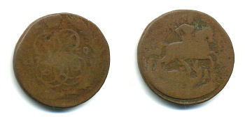 РОССИЯ 1 КОПЕЙКА 1759 медь 61-444