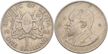 Кения 1 шиллинг 1966 Джомо Кениата KM 5 медно-никель 3855-943