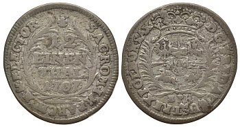 Саксония 1/12 талера 1707 E.P.H. KM 683 серебро 413-6143