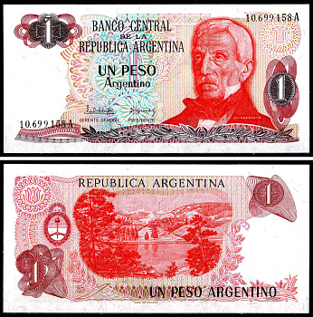 Аргентина 1 песо Аргентино ND (1983-1984) Pick 311 a (1) бумага 7551-24-1-1
