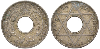 Британская Западная Африка 1/10 пенни 1942 Георг VI KM 20 медно-никель 25-1824