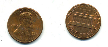 США 1 ЦЕНТ 1984 ЛИНКОЛЬН KM 201b цинк плакированный медью 4364-226