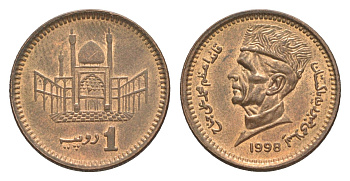 Пакистан 1 рупия 1998 KM 62 бронза UNC 4644-923