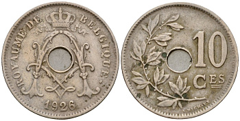 Бельгия 10 сантимов 1926 Belgique KM 85 медно-никель 4543-931