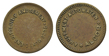 Нидерланды жетон для игровых автоматов ND диаметр 20,5 мм, вес 4,4 гр латунь 4396-944