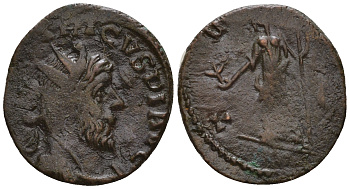 Римская Империя, императоры в Галлии антониниан 272 Тетрик, IMP C TETRICVS P F AVG, бюст императора / PAX AVG, Пация, персонификация Мира, локальная чеканка в Галлии RIC 100 биллон 1073-25-112