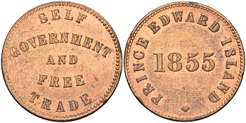 Канада 1/2 пенни 1855 Edward Island, торговый жетон  медь    4601-1034