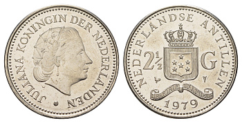 Нидерландские Антильские острова (Нидерландские Антилы) 2 1/2 гульдена 1979 KM 19 никель UNC 4179-233