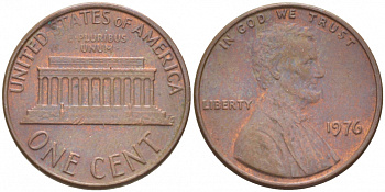 США 1 ЦЕНТ 1976 ЛИНКОЛЬН KM 201 медь цинк 3457-1246