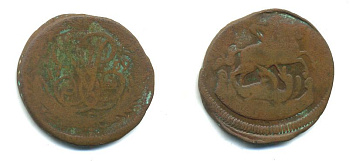 РОССИЯ 1 КОПЕЙКА 1759 медь 61-511