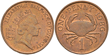 Гернси 1 пенни 1986 KM 40 бронза 4143-1232