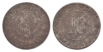 Эттенхайм 10 пфеннигов ND Funck 124.3, Men18 8963.5 железо 1528-425