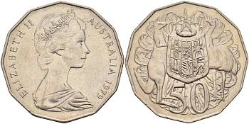 Австралия 50 центов 1979 Елизавета II (1952-2022), герб, кенгуру KM 68 медно-никель 4131-722