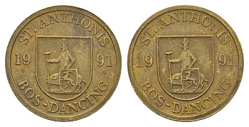 Нидерланды жетон монетного двора - святого Антония 1991 диаметр 31 мм, вес 6 гр латунь 210-553