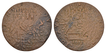 Испанские Нидерланды медаль 1611 диаметр 30 мм, вес 4,08 гр медь 4657-842