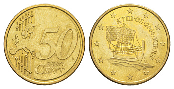 Кипр 50 евроцентов 2008 KM 83 нордик BU 4652-314