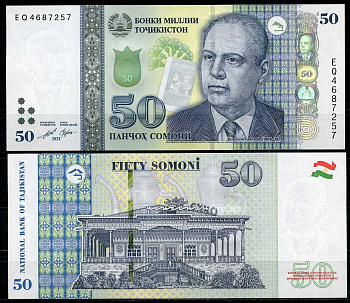 Таджикистан 50 сомони 2021 Мир Сайид Али Хамадани Pick 26 d бумага UNC (пресс) 446-100-2