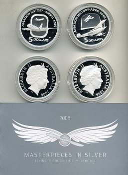 АВСТРАЛИЯ 5 И 5 ДОЛЛАРОВ 2008 ИСТОРИЯ АВИАЦИИ Ш2