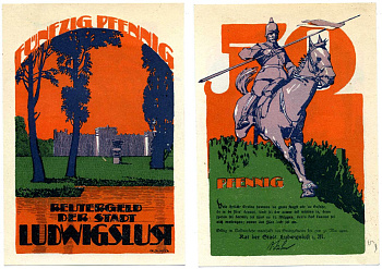 Людвигслюст 50 пфеннигов 1922 июнь 1922 - 31 мая 1922, нотгельд, земля Мекленбург-Передняя Померания бумага 2195-38-2-1