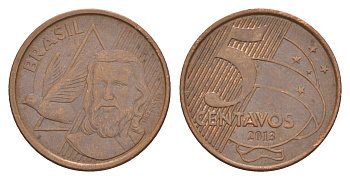 Бразилия 5 сентаво 2013 KM 648 сталь плакированная медью 4655-1061