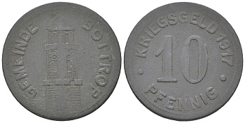 Боттроп 10 пфеннигов 1917 Funck 54.1, Men05 3320.1, Men18 4240.1 цинк 4617-228