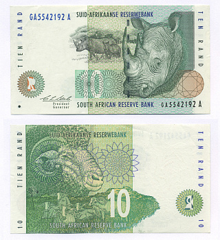 ЮАР 10 РАНДОВ 1993 Pick 123a бумага UNC (ПРЕСС) 7205-9-1