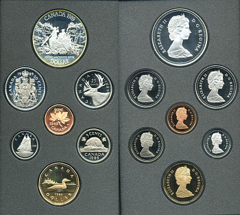 КАНАДА НАБОР ИЗ 8 МОНЕТ 1989 В ОРИГИНАЛЬНОЙ КОРОБКЕ С СЕРТИФИКАТОМ PROOF 5-5-4