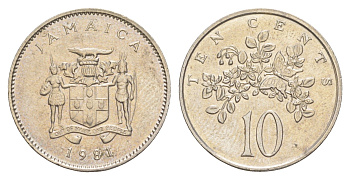 Ямайка 10 центов 1981 KM 47 медно-никель UNC 4642-1016