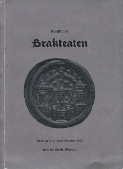Герхарт Хирш Аукционный каталог. Немецкие брактеаты 1965 Gerhard Hirsch, auction katalog. deutsche brakteaten, 12 страниц + 7 таблиц с иллюстрациями      00-01-08-14
