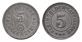 Бланкенштайн 5 пфеннигов ND Funck 46.3a, Men05 2945.1, Men18 3770.1 цинк 1528-743