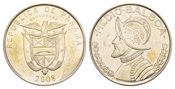 Панама 1/2 бальбоа (50 сентесимо) 2008 KM 129 медь плакированная медно-никелем 4645-133