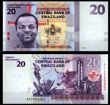 Свазиленд 20 эмалангени 2010 Pick 37 a бумага UNC (пресс) 7214-38-3-1