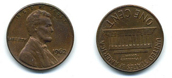 США 1 ЦЕНТ 1962 D, ЛИНКОЛЬН KM 201 медь цинк 46-2143