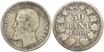Румыния 50 бани 1900 Кароль I (1881-1914) KM 23 серебро 112-531