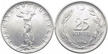 ТУРЦИЯ 25 КУРУШЕЙ 1974 KM 892.3 сталь 3856-834